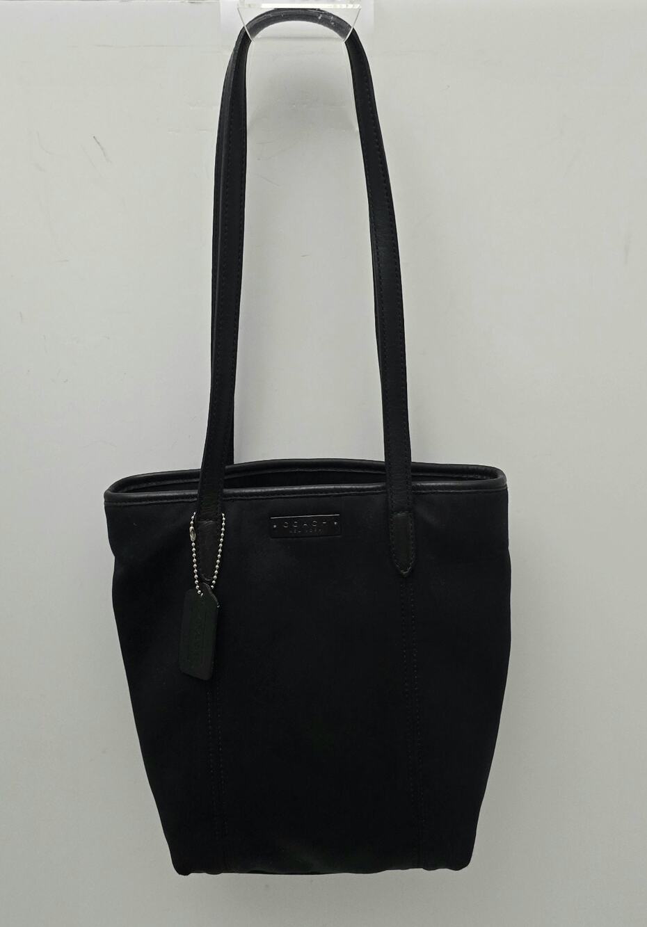 COACH 6201 Y2K Neoprene Shoulder/ Tote Bag Black Shopper Leather Trim